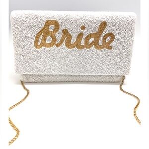 Gold Bride Beaded Clutch